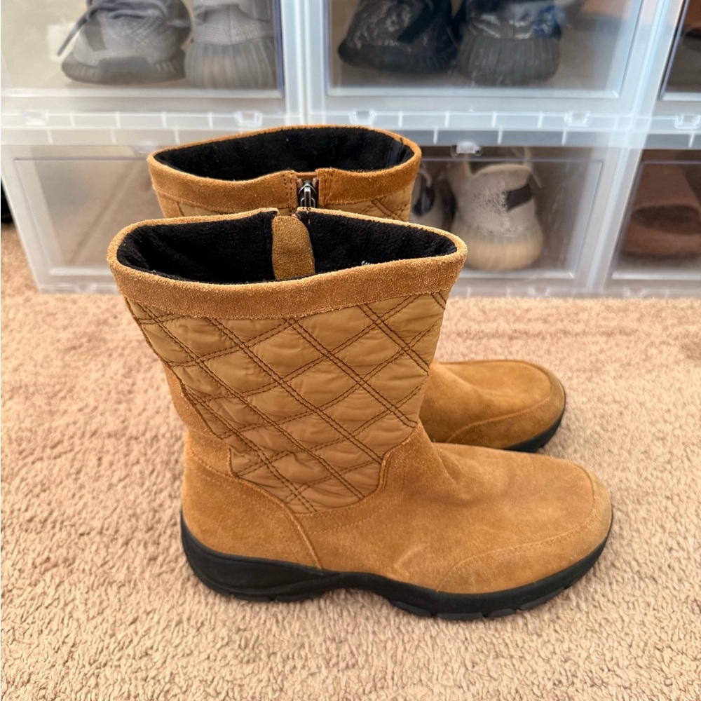 Lands' End Camel Quilted Boots